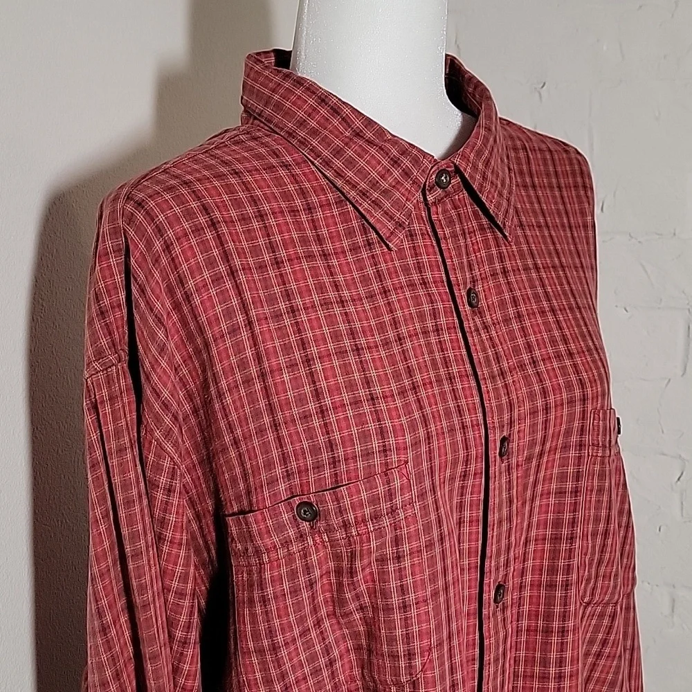 J. Crew Men’s XL Plaid Button Down Shirt Red Long Sleeve Urban Indie Preppy